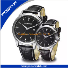 Montre-bracelet de couple en cuir pour hommes et femmes